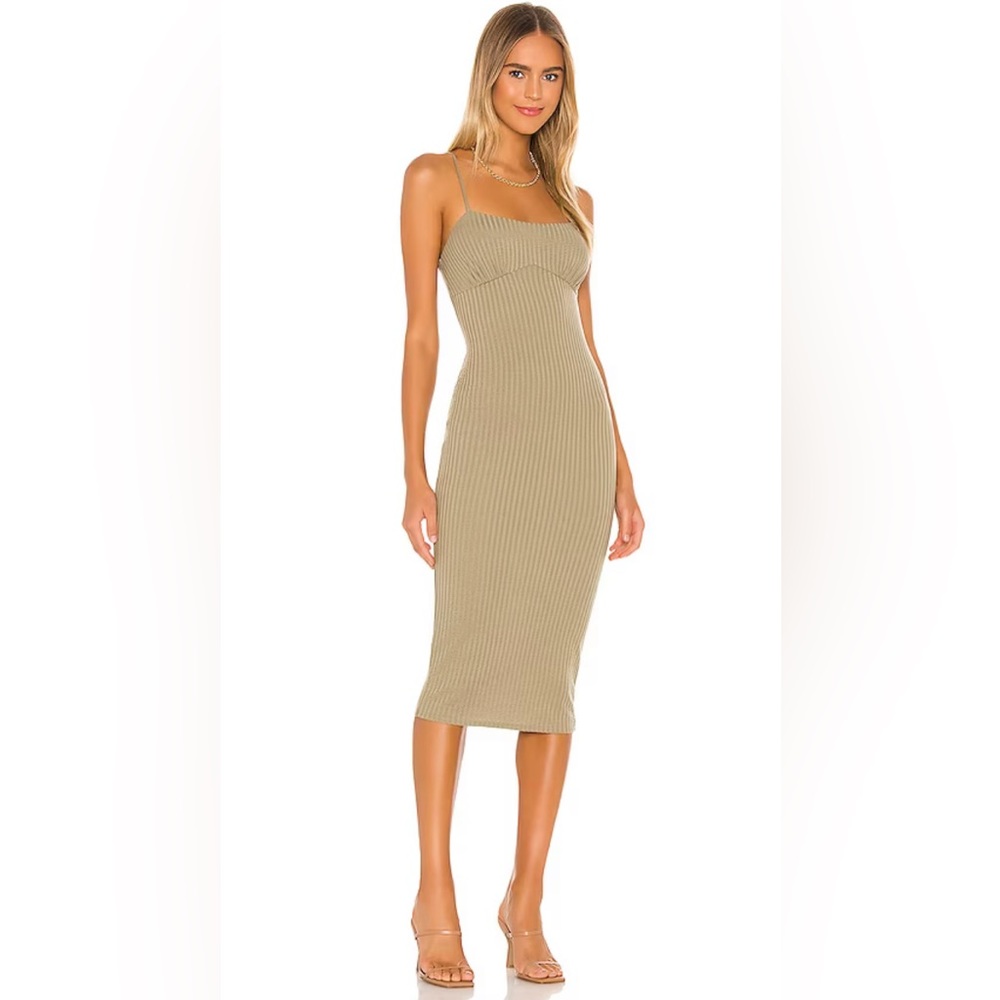 CAMILA COELHO Claudia Midi Dress in Sage Green NWT size S